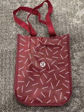 Lululemon Classic Burgundy Red White Small Tote Bag